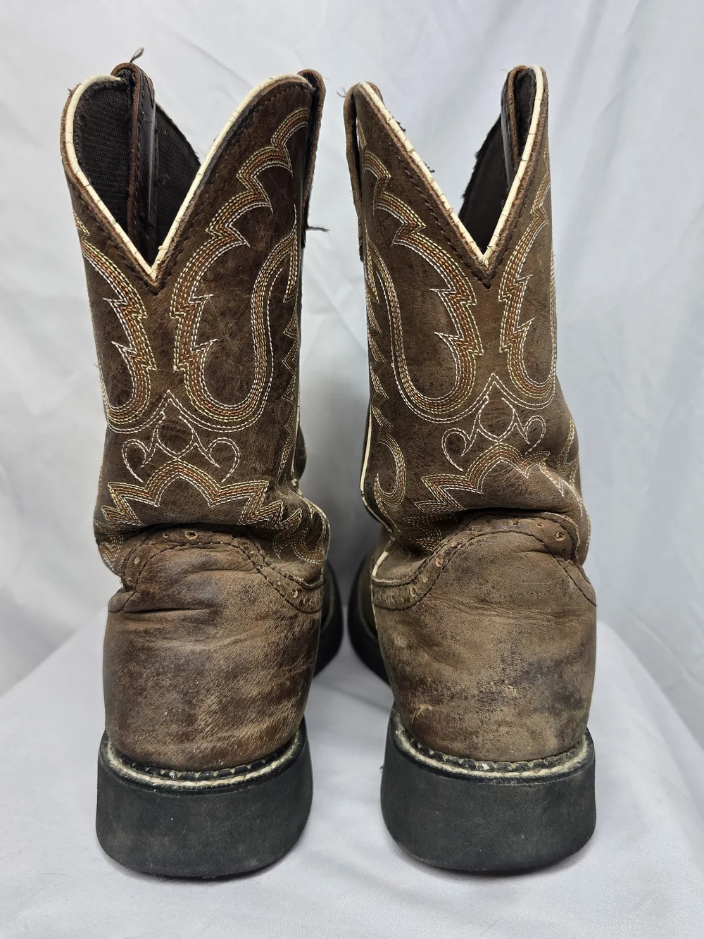 Justin Gypsy Inji Aged Bark Brown Leather Western Cowboy Boots Size 10.5B